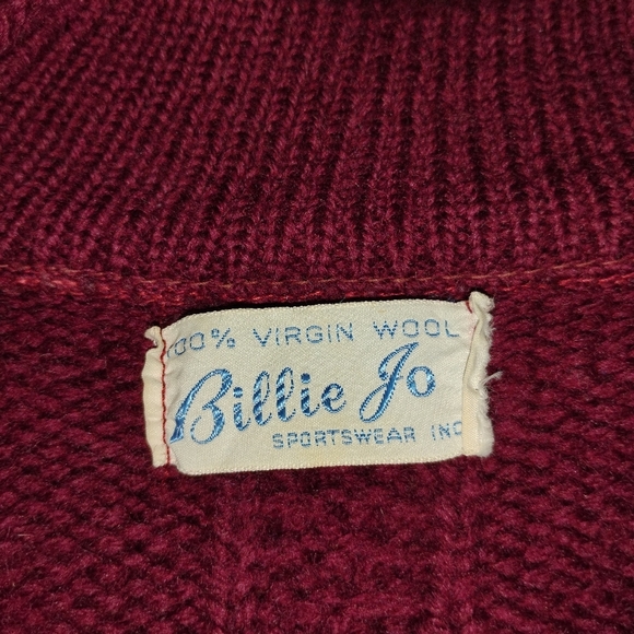 VINTAGE VIRGIN WOOL CABLE SWEATER - Picture 7 of 8